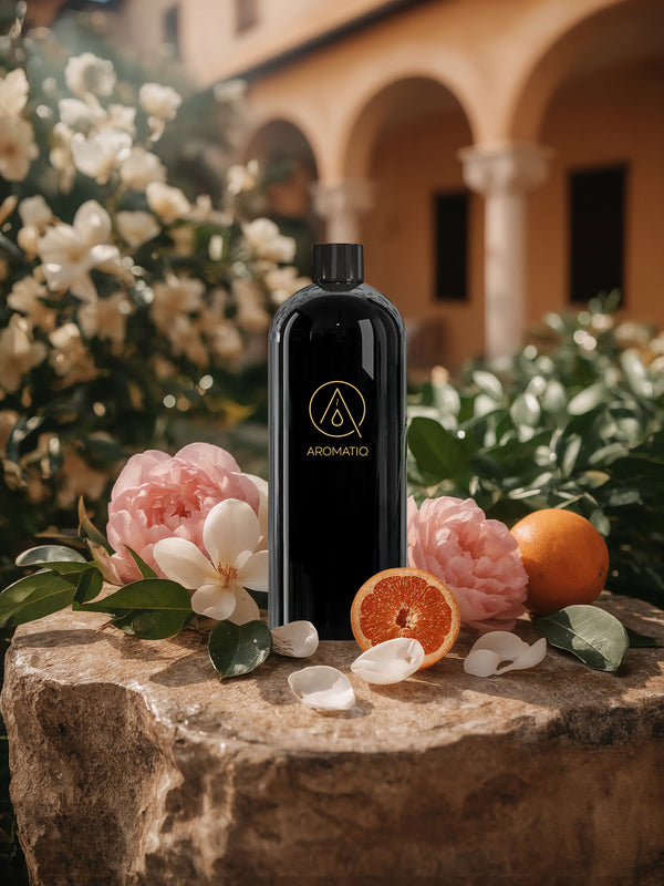 FLORENCE blends grapefruit, pink pepper, peony and magnolia with amber and warm wood. A bright, soft floral fragrance inspired by sunlit courtyards of Florence.